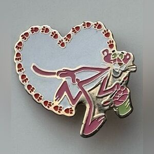 Pink Panther Heart Brooch